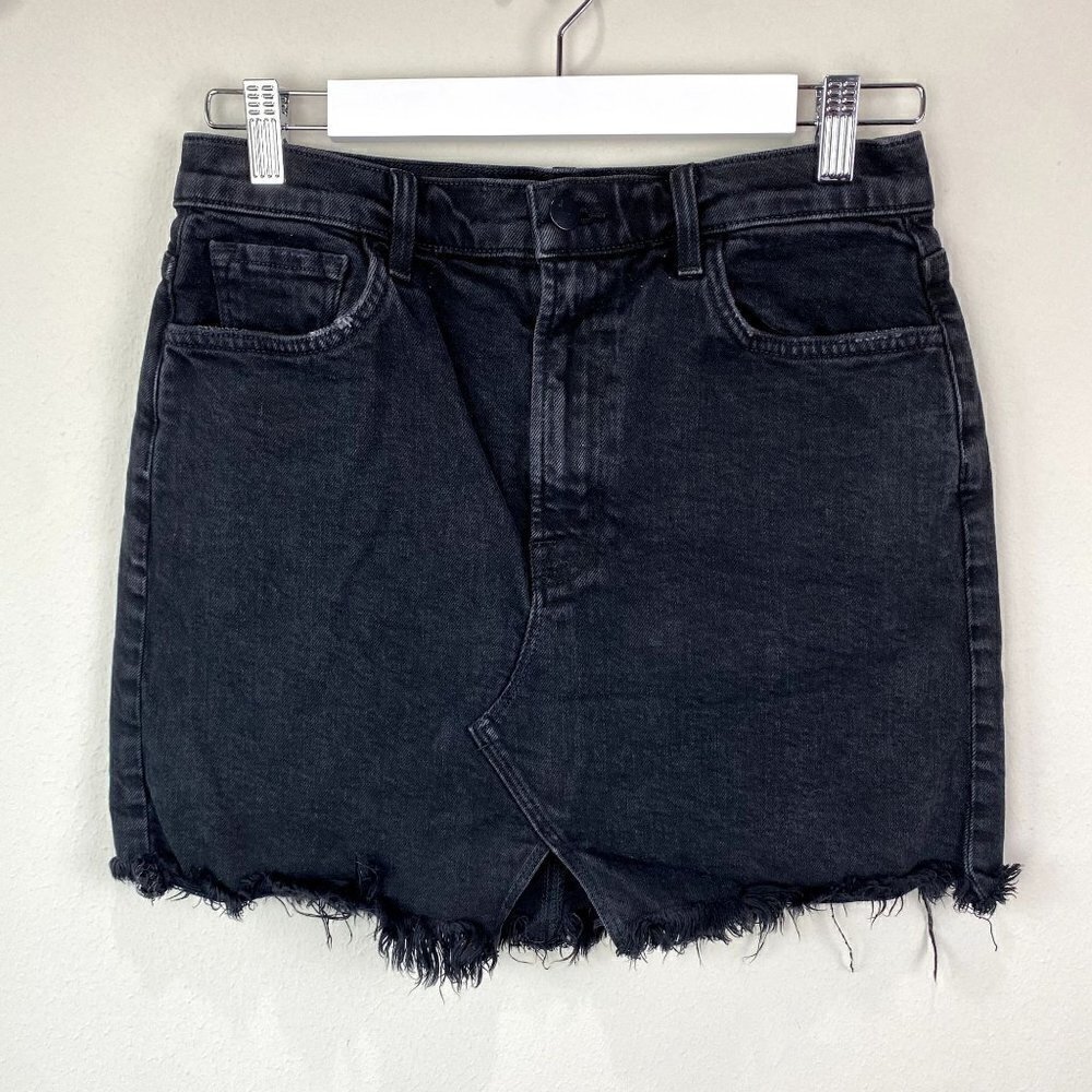 J. Brand Jules Skirt Undercover Destruct Denim Black 29